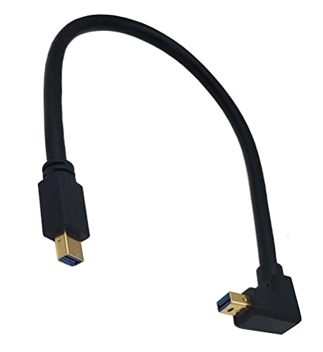 Кабел Qaoquda Mini DisplayPort, 1ft 90 степени лево агол 8K Mini DisplayPort Машки до машки 8K продолжен кабел за со Mini DP PC/лаптоп