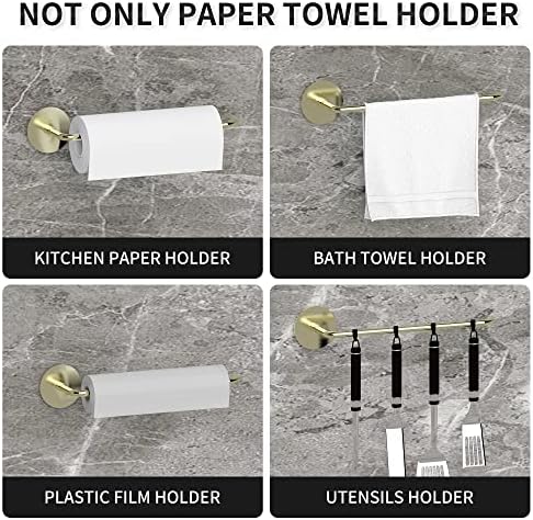 Рак за крпи за хартија Tonlea, под држач за пешкир од хартија, 3 метри само-леплици или дупчење кујнски хартиени хартиени држачи,