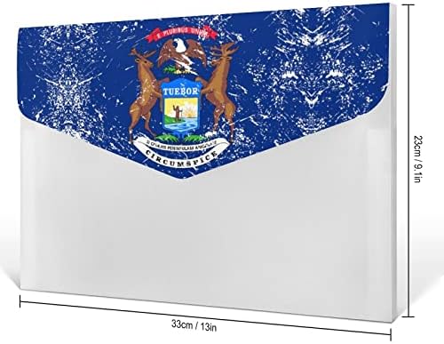 Државно Знаме На Мичиген Проширување На Папката Со Датотеки Преносни 6 Џебови Акордиски Носител На Датотеки Организатор На Хартиени Документи