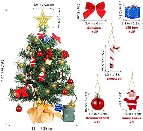 Pretyzoom мини новогодишна елка со предводена лесна таблета декорација новогодишна елка украс десктоп Божиќно дрво Божиќна забава