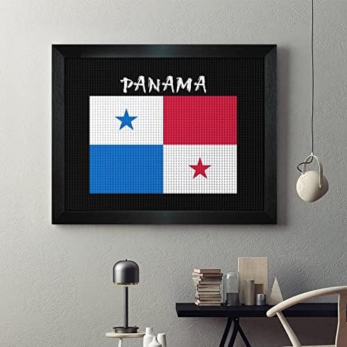 Знаме на панама дијамантски комплети за сликање на слики 5D DIY целосна вежба Rhinestone Arts Wallид декор за возрасни Блеквуд