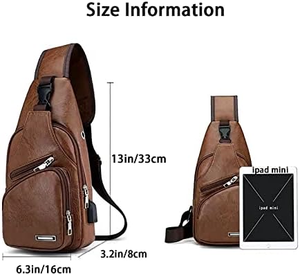 Ранец на крстосници за мажи жени, прашка торба за мажи прашка ранец со USB полнење порта за полнење ранец за пешачење ранец