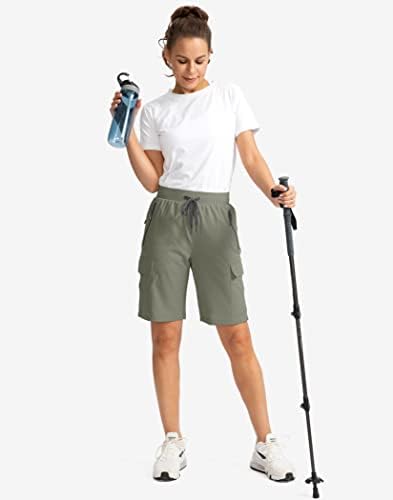 Sunените на Suntfeel Women'sенски 9 “пешачки шорцеви со 5 џебови Брзо сув летен атлетски голф Бермуда долги шорцеви за жени обични