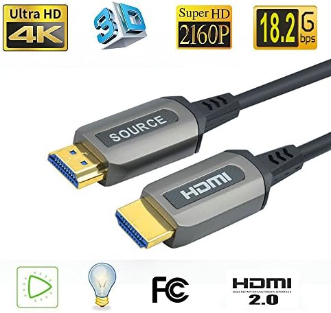 Jeirdus 100ft AOC HDMI Оптички Кабел Ultra HDR HDMI2. 0b 18 Gbps, Поддршка 4K60HZ ARC HDR10 HDCP2. 2, Долби Визија, Светлосна Брзина