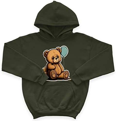 Роденденска мечка Детска сунѓерска руно худи - графички детски худи - уникатна худи за деца