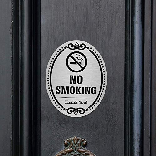 SmartSign Premium Без пушење Благодарам знак за бизнис и дом, 10 -годишна гаранција | 4 x 5 алуминиумски метал со лепило за