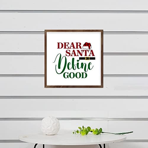 Почитуван Дедо Мраз Дефинирајте добар знак 12x12 инчи Фарма куќа wallид украс дневна соба украси за кујнски декор рамка кујна дневна