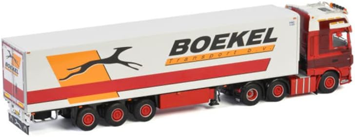 WSI за DAF XF Super Cab My2017 6x2 Twinsteer Reefer Trailer-3 Axle Boekel Leegwater Transport 1:50 Diecast Truck Pre-Builded Model