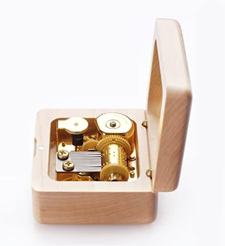 Рутавм Музички накит кутија мини дрвена музичка кутија, музичка кутија со огледало креативна музика кутија подарок за свадба на вineубените