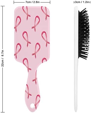 Свесност за карцином на дојка розови панделки четка за коса симпатична четка за четка чешел за перничиња за мажи за жени, подарок за коса