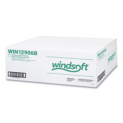 Windsoft Win12906 8 in. X 800 ft. Хардвионски ролни крпи - бели