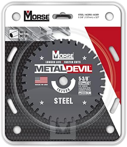 Morse Metal Devil CSM5383258FSC, сечило за кружно пила, карбид, сечење челик, 5-3/8 инчи, 1 пакет