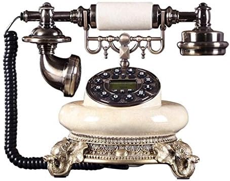 Xjjzs кабел телефонски млечно бело ретро телефонски облак камена смола метал копче тип двоен ринг -тон повикувач дисплеј модно креативно седиште