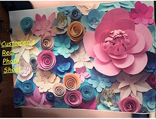 Laeacco 7x5ft Благодатна Хартија Цвеќиња Позадина Цветни Бебе Туш Фото Позадина 3D Реални Розова Роза Цвеќе Прослава На Денот