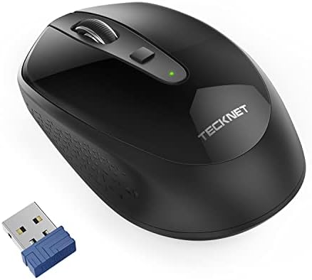 Tecknet Mini безжичен глушец, 2,4GHz мал компјутерски глушец со USB приемник, 3 прилагодлив преносен глушец DPI за деца, AA батерија со