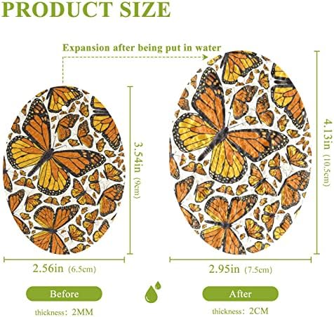 Алаза монарх летаат пеперутки печати природен сунѓер кујнски целулоза сунѓери за садови миење на бања и чистење на домаќинства, не-крик и еко
