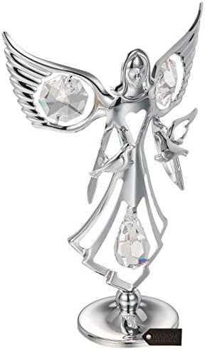 Маташи чувар ангел фигура кристал, украсен украс за домашен декор, подарок за Божиќ на Денот на мајката Денот на Денот на мајката Денот на благодарноста