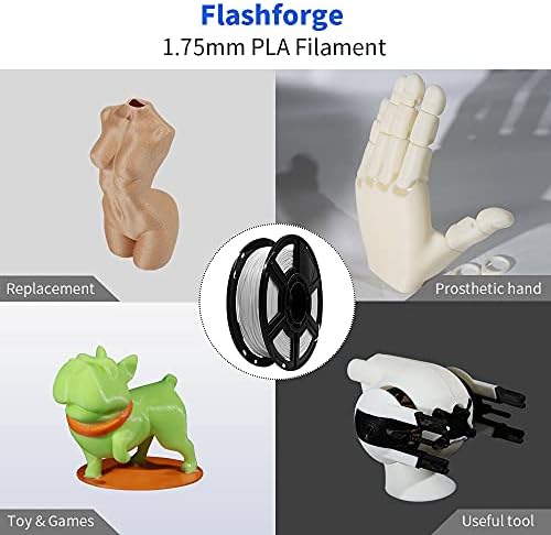 FlashForge PLA филамент 1.75мм, 3Д филаменти на печатачот 0,5 кг-димензионална точност +/- 0,02мм за авантуристички 3 серии