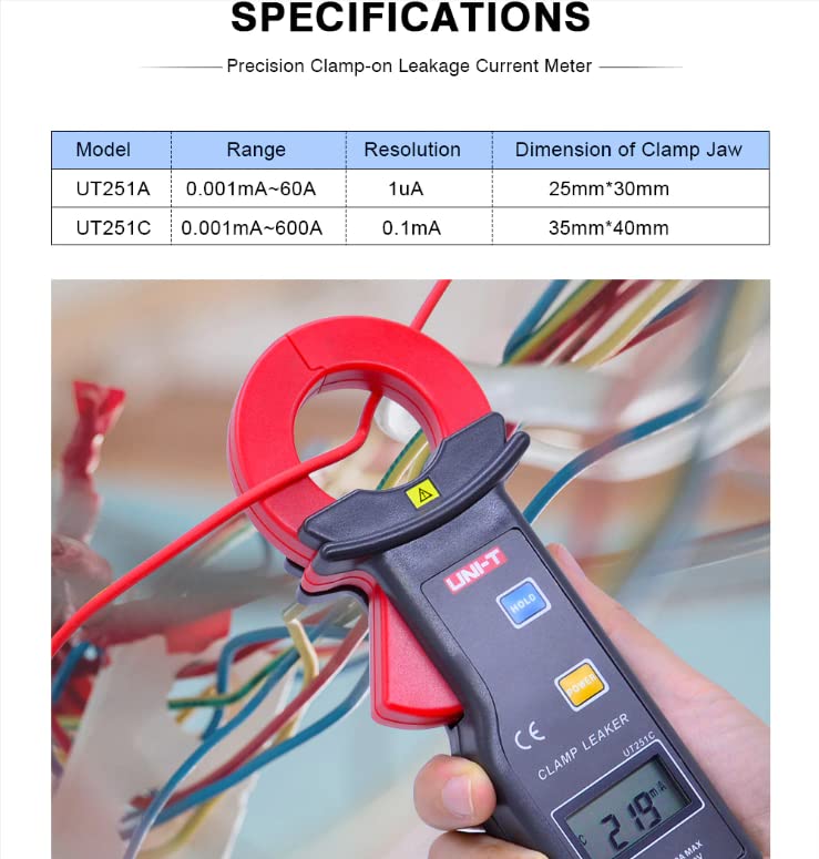 UNI-T UT251C RS-232 Автоматски опсег со висок опсег со висока чувствителност на струја метри со 99 мултистестер за логирање на податоци