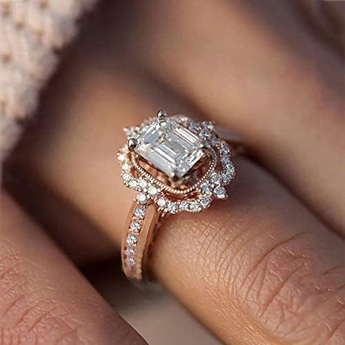 Свадбени прстени за жени мода цирконија Блинг ангажман прстени женски симулиран дијамантски венчален прстен накит подароци свадбени прстени