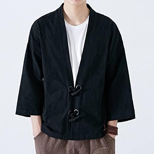 Менски зимски јакни мажи јапонски јуката обичен палто кимоно надворешна облека памук гроздобер лабави јакни