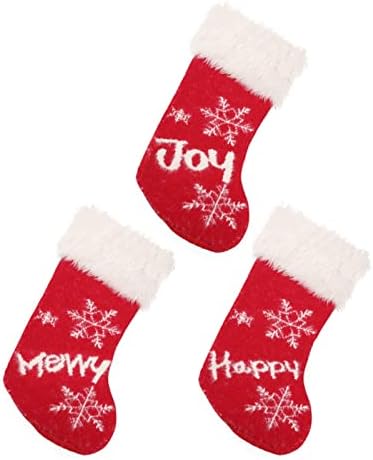 Кристални завеси мониста Божиќни чорапи 15,7 * 27 инчи порибување супер мека кадифна класична црвена и бела висечка чорапи со плетена снегулка