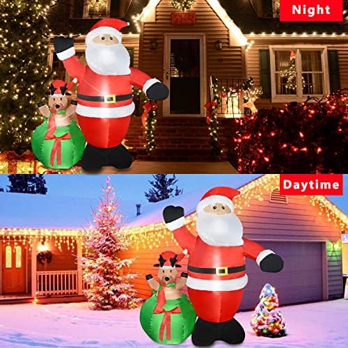 Осветлен Божиќен надувување, украси за надувување и надворешни празнични украси, вградени LED светла, големи украси за внатрешни работи на отворено
