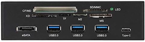 5.25 Во Мултифункционален Читач На Внатрешни Картички, Преден Панел На Контролната Табла Со USB 3.1 Порта eSATA Порта 3 USB 3.0 Порти