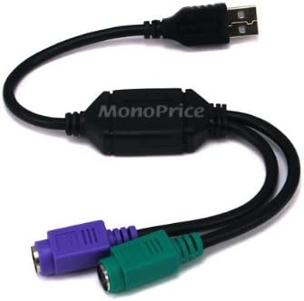 Monoprice USB на адаптер за конвертор PS/2 Dual PS2, црна
