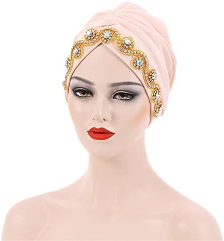 Xxxdxdp Мода рачно изработена монистра хиџаб капа капа свадба турбан жени плетенка за глава дами глави за обвивки за жени