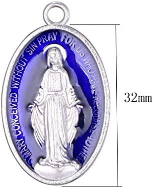 НЕПЕНИН 12 парчиња Света Марија Богородица Чудесен Медал Бројаница Католички Големи Привлечности САМ Сам Нараквици За Ѓердан Изработка