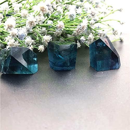 Binnanfang AC216 1PC Природно сино флуорит слободен облик на кристал неправилно камења полирани правејќи лековити кристали природни камења и минерали
