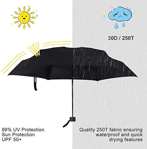 Јобуре Мал Мини Чадор Со Случај Светлина Компактен Дизајн Совршен За Патување Лесен Пренослив Чадор За Сонце На Отворено & засилувач;Дожд