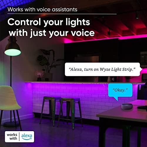 Wyze Light Strip Pro, 32.8 ft WIFI LED Ленти Светла, Мулти-Боја Сегмент Контрола, 16 Милиони Бои RGB Со Стан Контрола И Синхронизација