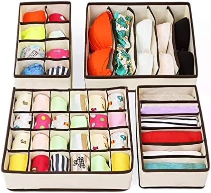 Џкидс Организатор На Градник За Долна Облека Мулти-Големина Преклопни Кутии За Складирање Фиоки За Плакари Разделувач На Облека Чорапи Организатор