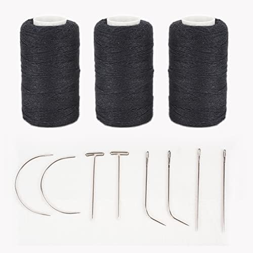 Теми за ткаење на косата со 8 парчиња C/J/I/T игли во форма на шиење восочна нишка за шиење на рацете, екстензии за коса, правење перики DIY