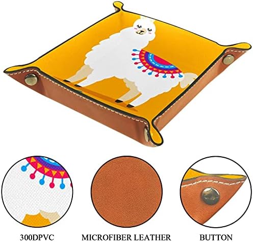 Фиока За Кожен Камериер, Држач За Преклопен Квадрат За Коцки, Плоча За Организатор На Комода За Клуч За Монети За Промена, Цртан Филм Алпака