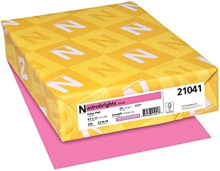 Neenah 21041 Wausau Astrobrights обоен картон, 8,5 ”x 11”, 65 lb / 176 GSM, Pulsar Pink, 250 листови