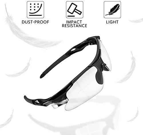 Безбедносни очила Miunruar за мажи жени, ANSI Z87.1+UV заштитни очила, отпорни на влијанија затемнети безбедносни очила