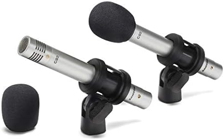 Микрофони за кондензатор на молив за молив, Сребрен и микрофон, црна