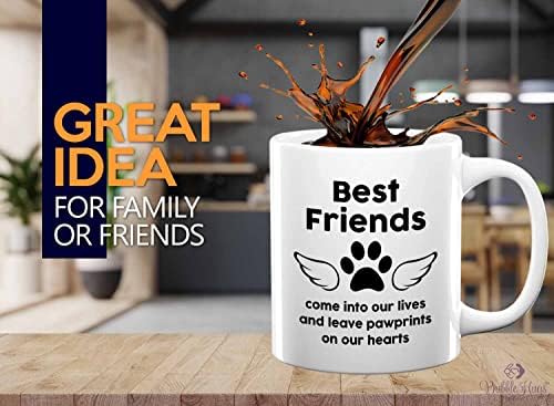 Меморијална Шолја За Кафе За Миленичиња 11оз Бело - Најдобри Пријатели Отпечатоци Од Шепи-Сопственик На Кучиња Отпечатоци Од Миленичиња Загуба