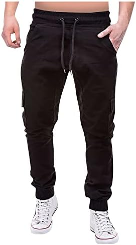 Ymosrh машки панталони опуштени вклопени цврста боја искинати дупки засадени градиент измиени панталони машки чино панталони редовно