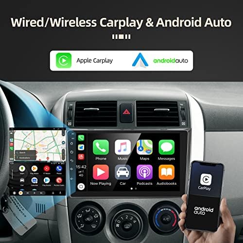 [2g+32G] 9 инчи Автомобилско Радио за Toyota Corolla 2006-2012, Android 11 Екран На Допир Автомобил Стерео, Apple Carplay/Android Auto/1080P/Hi-Fi