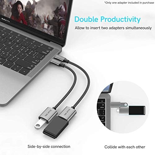 Адаптерот TEK Styz USB-C USB 3.0 работи за Samsung SM-M405FN/DS OTG Type-C/PD машки USB 3.0 женски конвертор.