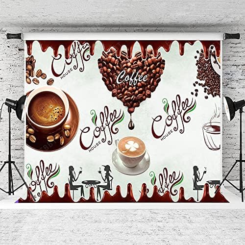 Emdspr Cafe Backdrop, 10x7ft vinyl, кафе -грав чоколади капки Фотографија Позадина за закуски слатки девојки попладневно чај забава