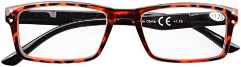 Очила за пролет на очите на пролет со 5 пакувања очила за читање црна рака 1,5