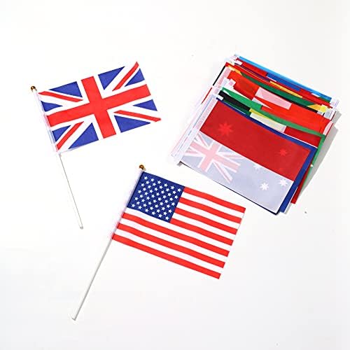 100 Земји Знамиња, Меѓународно Знаме На Земја Стап Мал Мини Рачен Кружен Врв На Стап, светски земји На Секое знаме на континентот,