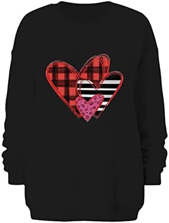 JJHAEVDY WONTER LOKE Heart Sweatshirt Graphic Pullovers Love Heart Letter Print Sweatshirt Valentine врвови облека
