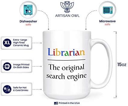 Библиотекар Оригиналниот Пребарувач-Голем Библиотекар Подарок Кригла-15оз Делукс Двострани Кафе Чај Кригла