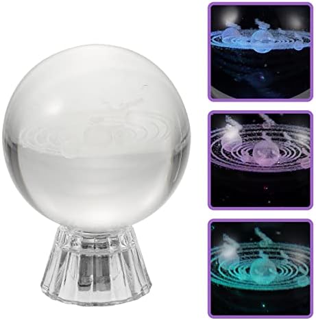 Toyvian Christmas Snow Globe Solar System Color Промена на осветлен снег глобус кристална топка фигури Десктоп камин маса центар